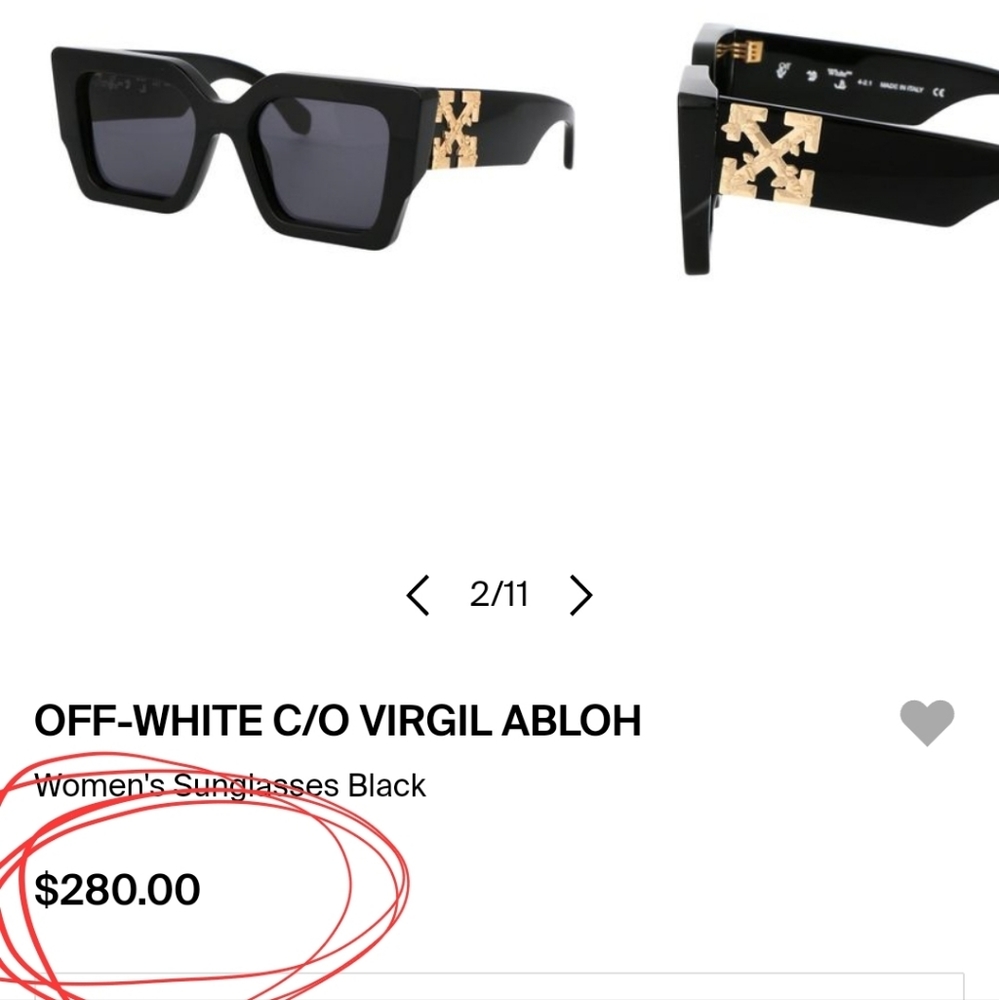 Off-White C/O Virgil Abloh Catalina Sunglasses! OERI 003 1007